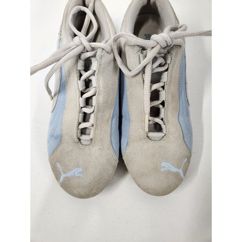 Vintage Y2K Women's Puma Speedcat Racing Suede Sneakers, Szie 7, In Gray/Blue - Picture 7 of 11